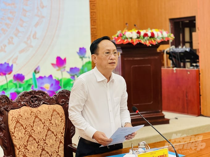Chủ tịch UBND tỉnh Bạc Liêu Phạm Văn Thiều đề nghị ưu tiên nguồn vốn trung hạn 2025 - 2030 cho phòng chống thiên tai. Ảnh: Trọng Linh.