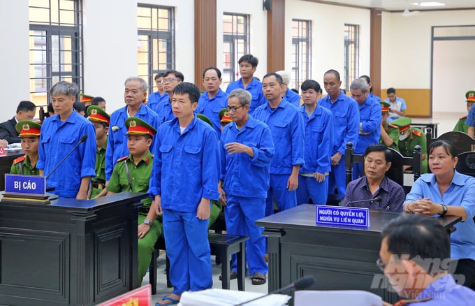 Vụ án này có 23 bị cáo, nguyên là cán bộ, lãnh đạo UBND huyện Chợ Mới (An Giang) và một số lãnh đạo doanh nghiệp xây dựng trên địa bàn tỉnh An Giang. Ảnh: Lê Hoàng Vũ.