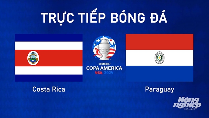 Trực tiếp bóng đá Copa America giữa Costa Rica vs Paraguay hôm nay 3/7/2024