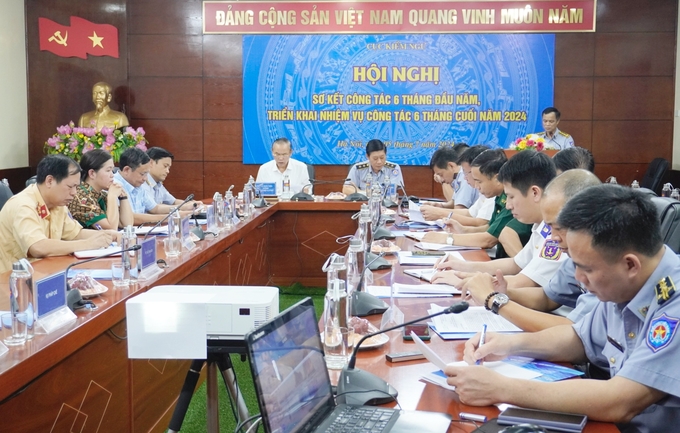 Hội nghị sơ kết công tác 6 tháng đầu năm, triển khai nhiệm vụ công tác 6 tháng cuối năm 2024 của Cục Kiểm ngư diễn ra chiều 5/7 tại Hà Nội. Ảnh: Hồng Thắm.