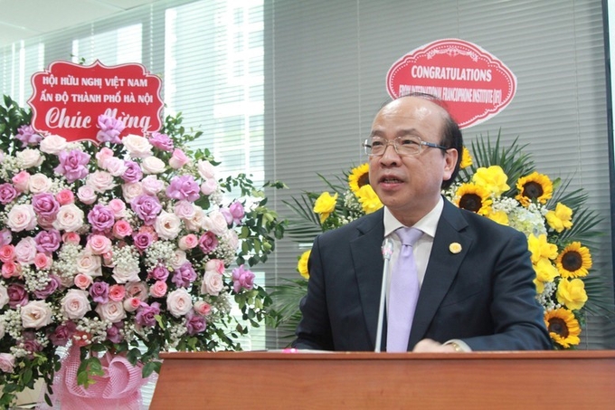 Dr. Phan Chi Hieu, President of the Vietnam Academy of Social Sciences, spoke at the seminar. Photo: VGP/Hoang Giang.