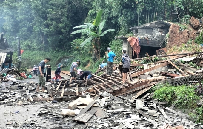 Thiên tai khiến nhiều nhà dân ở Hà Giang bị đổ sập, hư hỏng. Ảnh: Đào Thanh.