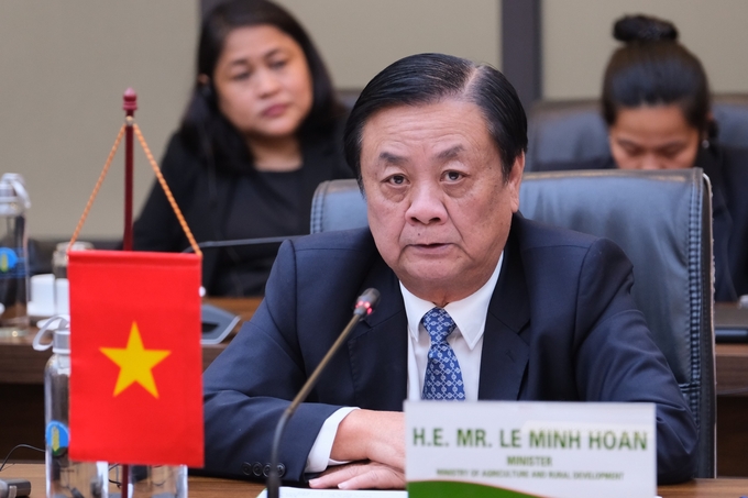 Minister of Agriculture and Rural Development Le Minh Hoan hopes that the two ministries will upgrade their relationship to an investment partnership in the rice industry, thereby facilitating trade in technology and production materials. Photo: Quynh Chi.