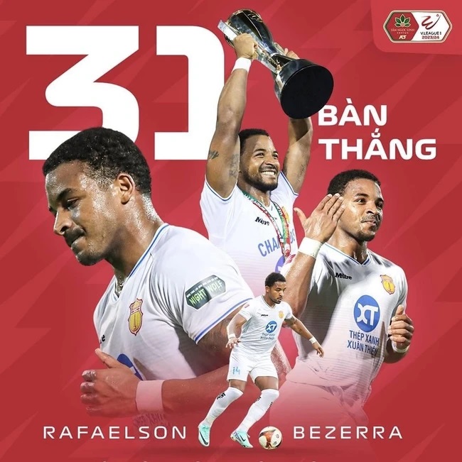 Cầu thủ xuất sắc nhất V.League 2023/2024 Rafaelson. 