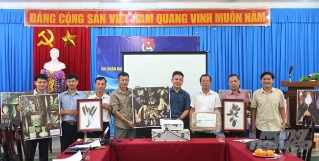 Representatives of the consulting group of the Biodiversity Conservation Component handed over specimens of plant species to the Dakrong Nature Reserve Management Board. Photo: HP.