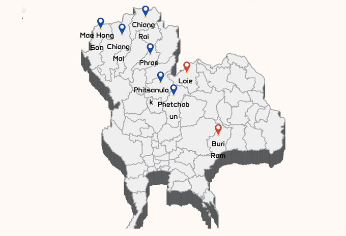 Main passion fruit growing areas in Thailand. Photo: JC .