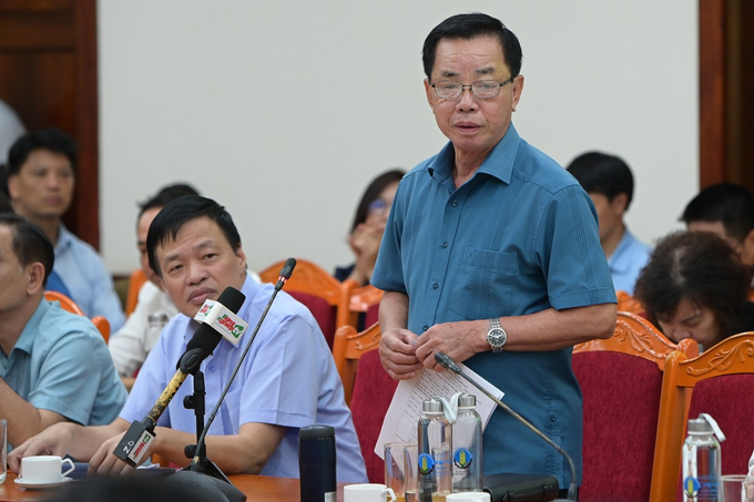 Hero of Labor Tran Manh Bao, Chairman of the Board of Directors of ThaibinhSeed Group, shares his perspective for multi-dimensional cooperation to promote science and technology into agriculture. Photo: Tung Dinh.