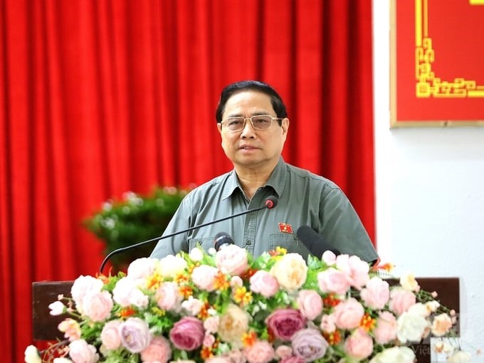 Prime Minister Pham Minh Chinh affirmed that we must work together to implement at any cost the 1 million hectares of high-quality rice project. Photo: Kim Anh.