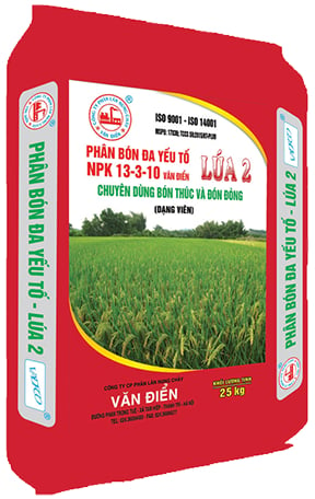 Lúa 2, sản phẩm phân bón đa yếu tố NPK Văn Điển chuyên dùng cho bón thúc và bón đón đòng.