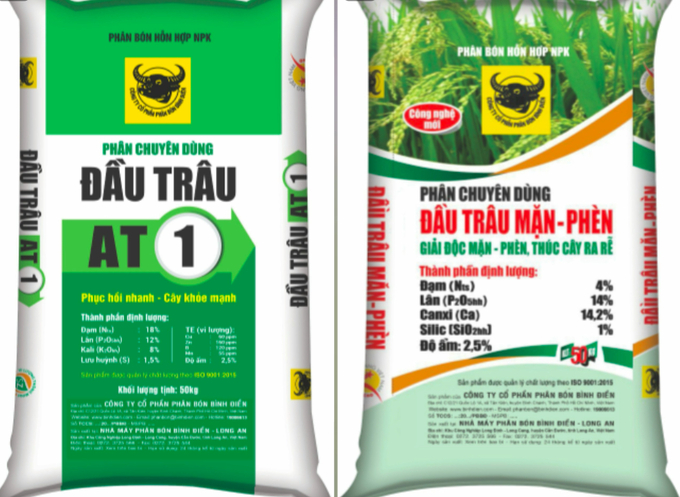 Bón phân chuyên dùng 'Đầu Trâu AT1' hay Đầu Trâu 20-20-15 hoặc Đầu Trâu Mặn phèn cho vườn cây để giúp cây khoẻ, nâng cao năng suất. Ảnh: Bảo Vệ.