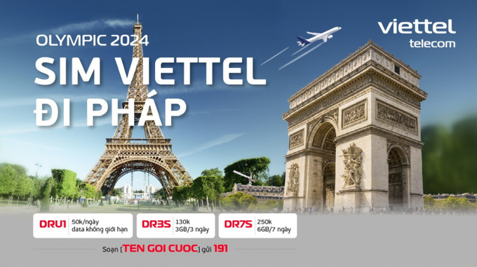 Viettel ưu đãi data Roaming không giới hạn chào Thế Vận hội mùa hè Olympic Paris 2024. Ảnh: Viettel