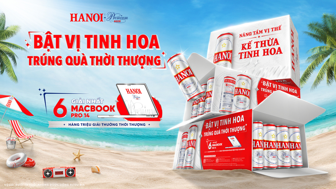 Chương trình khuyến mại 'Bật vị tinh hoa – Trúng quà thời thượng' của Bia Hanoi Premium.