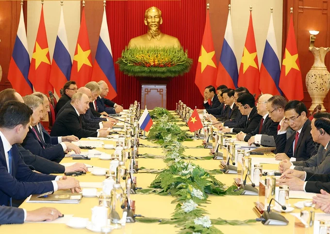 General Secretary Nguyen Phu Trong held talks with Russian President Vladimir Putin in June 2024. Photo: VNA.