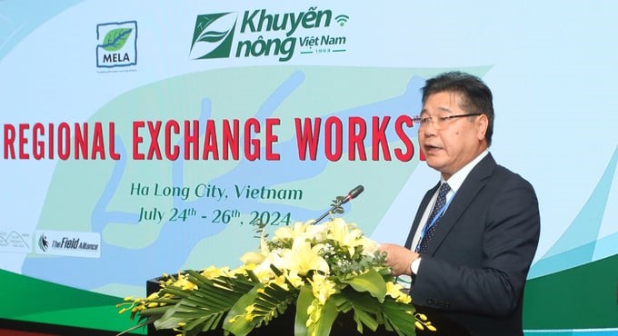 Mr. Le Quoc Thanh, Director of the National Agricultural Extension Center, spoke at the workshop. Photo: Nguyen Thanh.