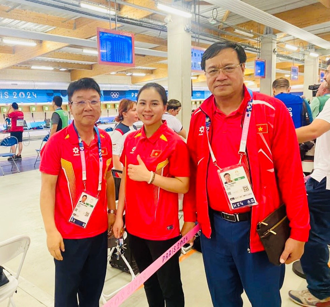 Trịnh Thu Vinh (giữa) được tin tưởng có thành tích huy chương Olympic Paris 2024.