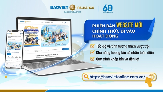 Giao diện website mới của Bảo hiểm Bảo Việt.