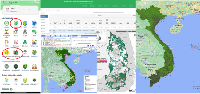 Department of Forestry's experimental deforestation warning system. Photo: Bao Thang.