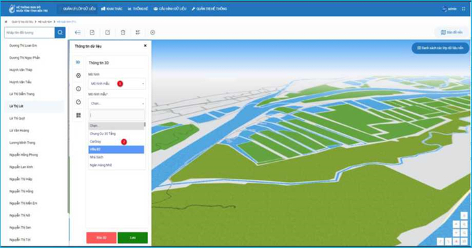 Giao diện phần mềm Map4D GIS Platform. Ảnh: Sở KH-CN Bến Tre.