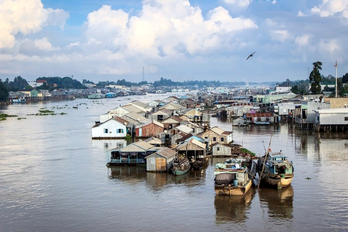 Sông Hậu ở Châu Đốc, An Giang.