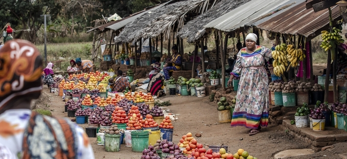 A village market in Tanzania.