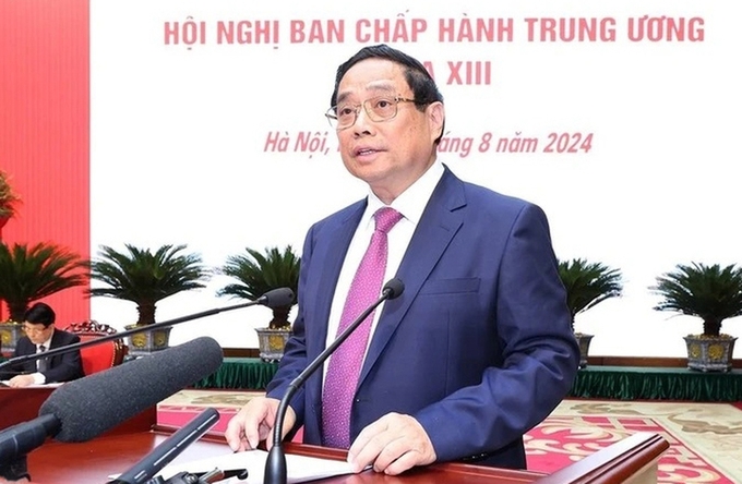 Đồng chí Phạm Minh Chính, Ủy viên Bộ Chính trị, Thủ tướng Chính phủ phát biểu tại Hội nghị.