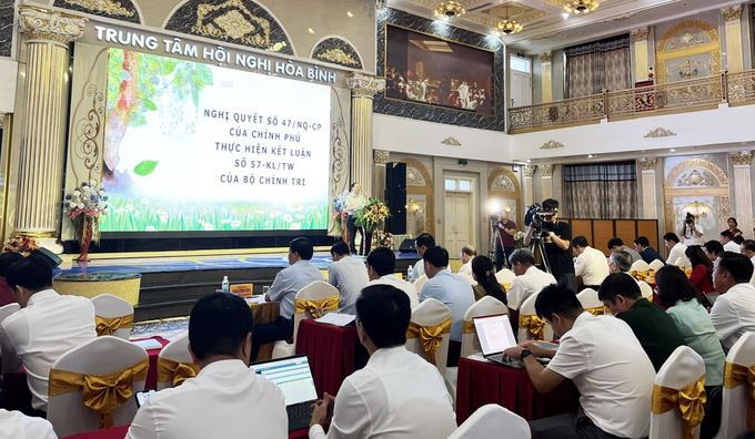 Hội nghị tập huấn công tác thông tin đối ngoại và nhân quyền năm 2024 tại Hòa Bình sáng 7/8. Ảnh: BHG.