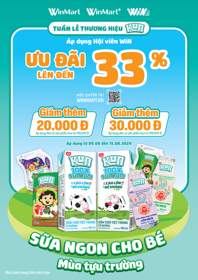 Tuần lễ Thương hiệu Kun (09/08 đến 15/08) với ưu đãi lên đến 33%.