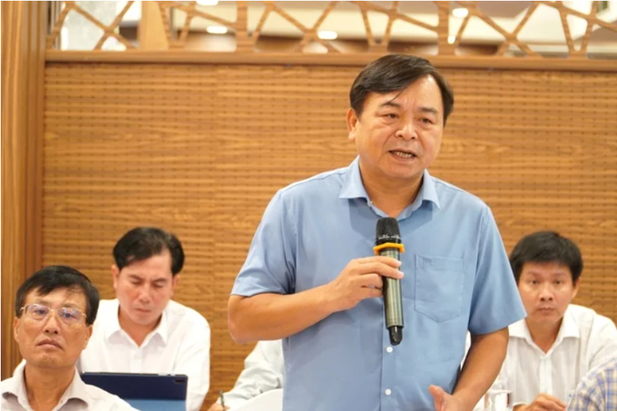 Deputy Minister of Agriculture and Rural Development Nguyen Hoang Hiep has urged the 10 Mekong Delta provinces to accelerate the progress of finalizing the MERIT project proposals. Photo: Kim Anh.