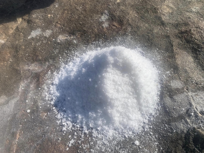 Salt produced on rocks is of excellent quality, a very unique feature in Sa Huynh. Photo: Vo Thanh Ky.