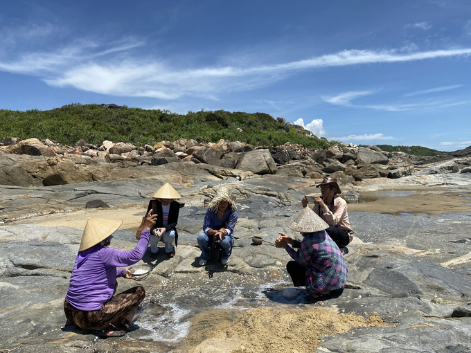 Dr. Doan Ngoc Khoi (far right) surveys Trang Muoi. Photo: Vo Thanh Ky.