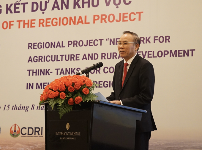 Deputy Minister of Agriculture and Rural Development Phung Duc Tien assessed that the NARDT project has made significant contributions to the development of important policies for Vietnam's agricultural sector. Photo: Linh Linh.