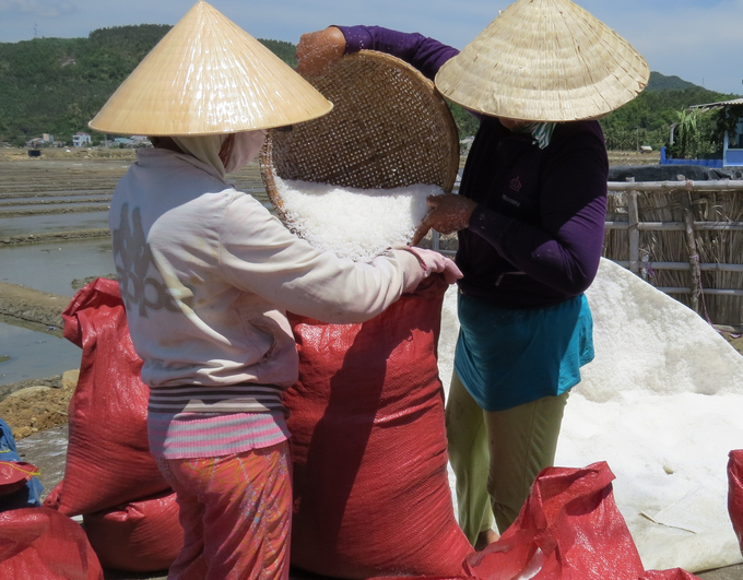 Perhaps among many jobs related to the sea, salt making remains the most difficult. Photo: Vo Thanh Ky.