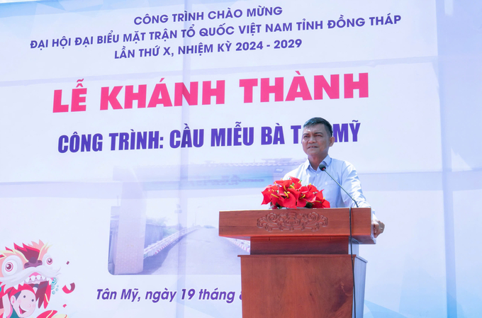 Ông Văn Tiến Thanh, Tổng Giám đốc Phân Bón Cà Mau phát biểu tại buổi lễ. 