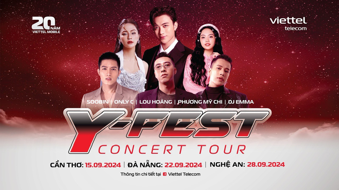 Y-Fest Concert Tour 2024 có sự góp mặt của các ngôi sao ca nhạc đang là thần tượng trong giới trẻ.