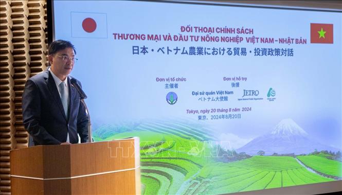 Vietnamese Ambassador to Japan Pham Quang Hieu speaks at the dialogue. Photo: TTXVN.