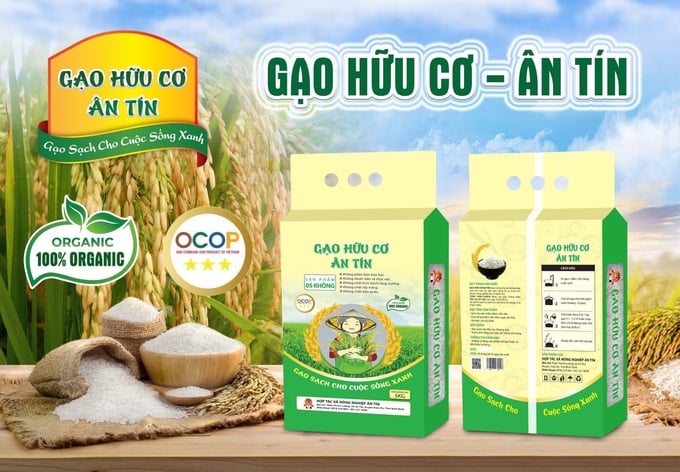 An Tin organic rice is currently in high demand among consumers in Hoai An District, with an average selling price of 30,000 VND per kilogram. Photo: V.D.T.