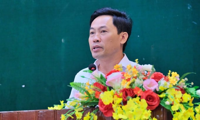 Nguyen Van Huu, Deputy Director of Nam Dinh Province's Department of Agriculture and Rural Development, giving a speech at the signing ceremony. Photo: Bao Thang.