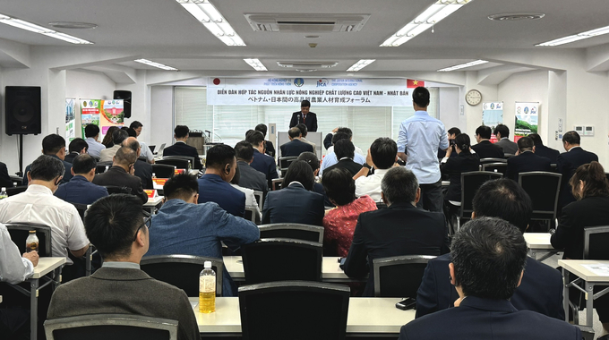 The forum 'Vietnam-Japan cooperation in high-quality agricultural human resources' took place on the morning of August 21 in Japan. Photo: Ngo Giang.