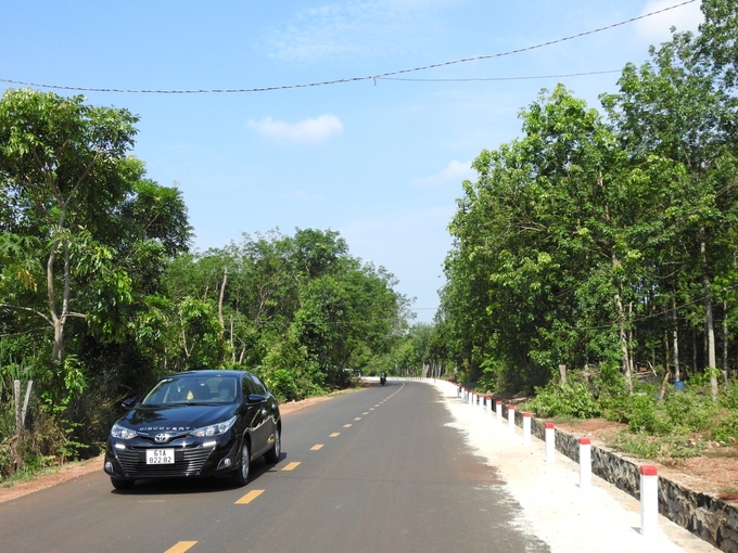 Tuyến đường liên xã Phú Trung - Phước Tân do người dân tự nguyện hiến đất. Ảnh: Hồng Thủy.