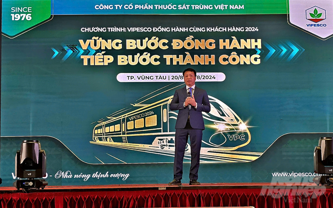 Ông Hồ Thái Quang, Phó Tổng Giám đốc Công ty Cổ phần Thuốc sát trùng Việt Nam – Vipesco phát biểu khai mạc. Ảnh: Đình Nguyễn.