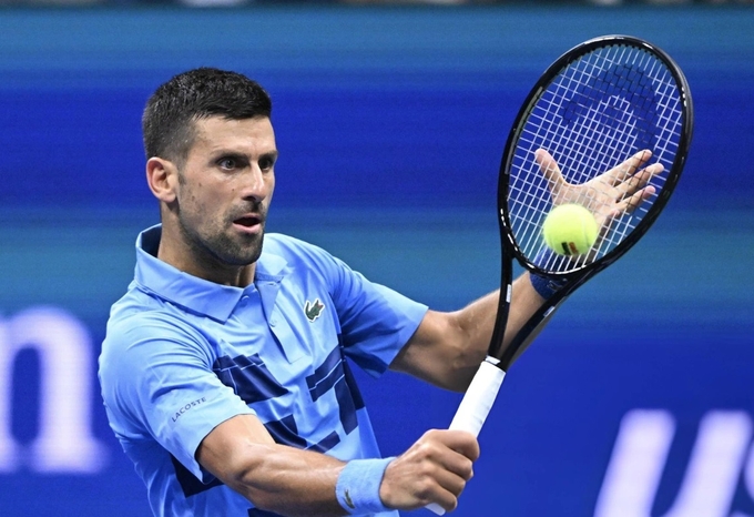 Djokovic có trận thắng đầu tiên tại giải Mỹ mở rộng 2024. Ảnh: GettyImages.