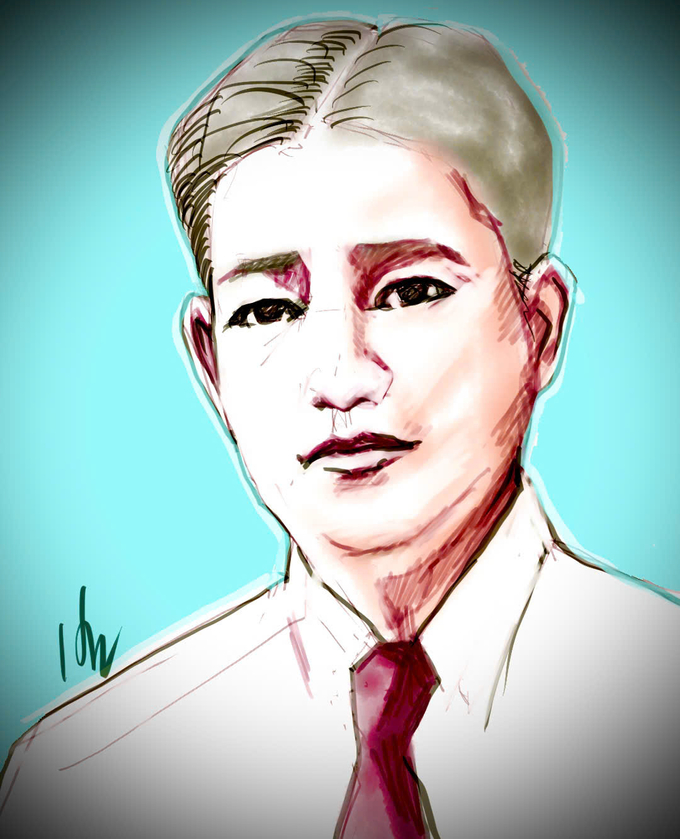 Giáo sư Dương Quảng Hàm (1898 - 1946) qua nét vẽ Huỳnh Dũng Nhân.