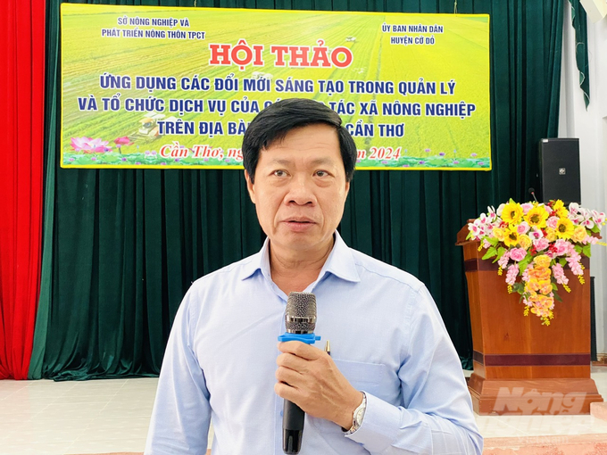 Theo ông Nguyễn Tấn Nhơn, Phó Giám đốc Sở NN-PTNT TP Cần Thơ, dự án GIC giúp nông dân, HTX chuyển đổi tư duy từ sản xuất nông nghiệp sang kinh tế nông nghiệp để nâng cao thu nhập. Ảnh: Lê Hoàng Vũ.