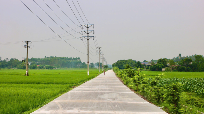 Giao thông nội đồng được xây dựng rộng rãi, sạch sẽ, xe ô tô có thể đến tận nơi để vận chuyển nông sản. Ảnh: Thanh Phương.