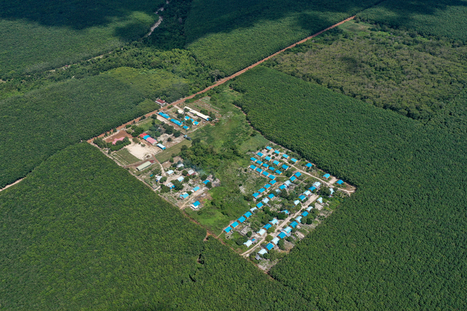 The headquarters and residential area for workers of Mekong Rubber Co., Ltd. Photo: Tung Dinh.