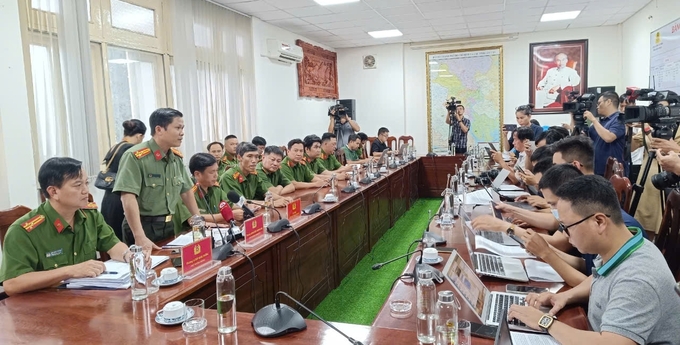 Họp báo thông tin về quá trình điều tra liên quan đến cơ sở Mái ấm Hoa Hồng. Ảnh: CTV.