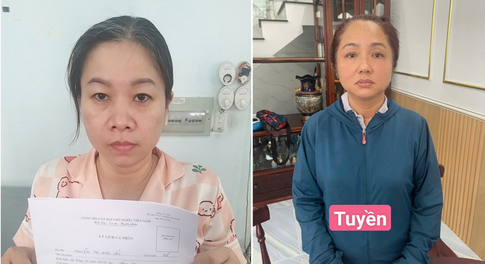 Nguyễn Thị Ngọc Cẩm và Diệp Ngọc Tuyền thời điểm bị tạm giam. Ảnh: Công an cung cấp.