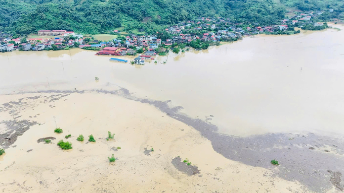 Flooding in Nam Cuong commune, Cho Don district, Bac Kan province. Photo: CTV.