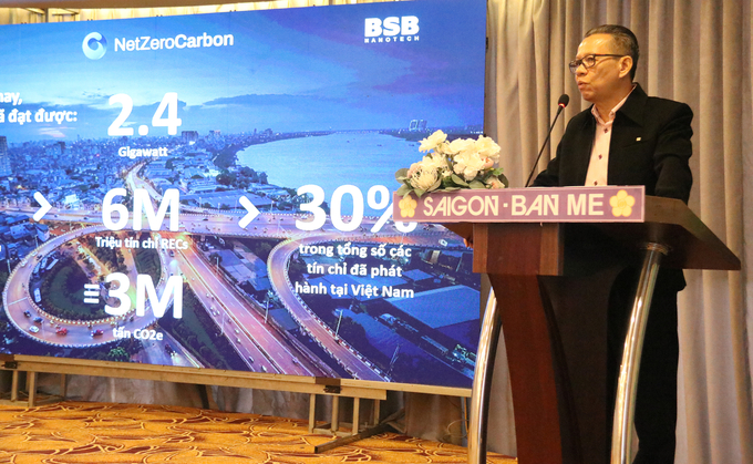 Tran Minh Tien, General Director of Net Zero Carbon Joint Stock Company, making a speech at the seminar. Photo: Quang Yen.