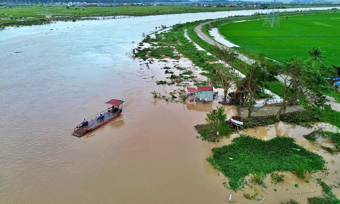 Mực nước sông Thái Bình và một số sông khác trên địa bàn tỉnh Hải Dương tiếp tục dâng cao. Ảnh: Báo Hải Dương.